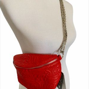 Steve Madden Red Faux Leather Belt Bag